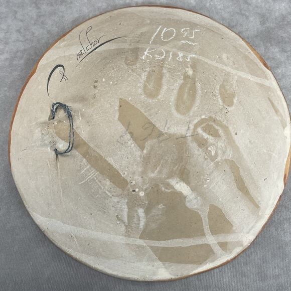 Vtg Mexican 1960-80s Melchar Hanging Charger Plate Tonala Folk Art Pottery 10 in - Picture 3 of 4